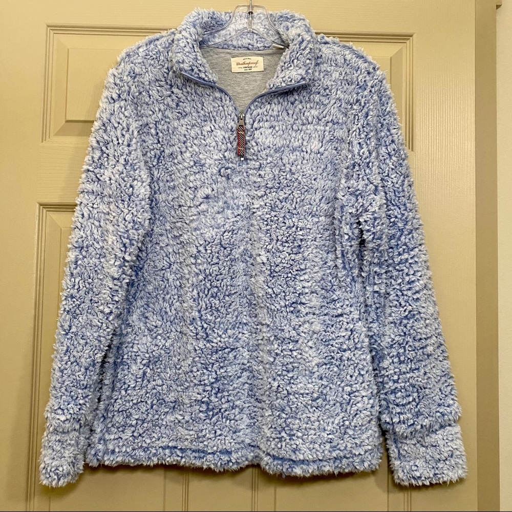 ❌DONATED❌ Periwinkle Sherpa quarter zip pullover